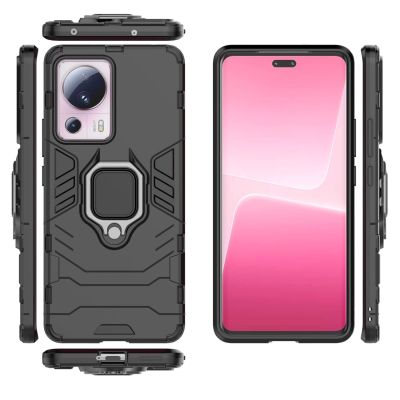 3. Ring Armor-Hülle für Xiaomi 13 Lite, gepanzerte Abdeckung, magnetischer Halterungsring, schwarz