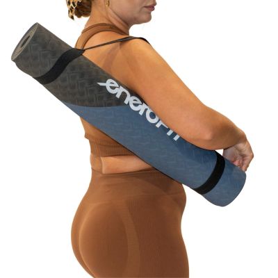 6. Yoga- und Fitnessmatte aus TPE, rutschfest, schwarz und blau, ENERO FIT