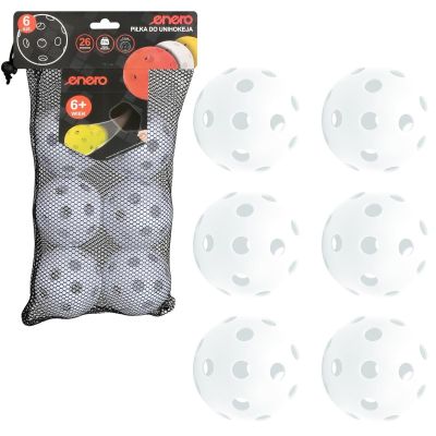 6. UNIHOC Spielbälle Weiß Enero 6 Stück