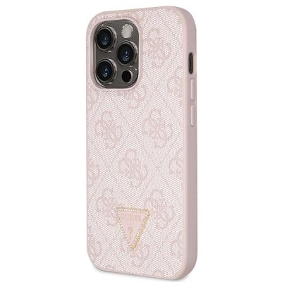 2. Guess GUHCP14LP4TDSCPP Hülle für iPhone 14 Pro – rosa Crossbody 4G Metalllogo