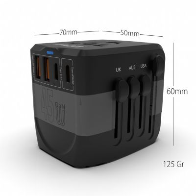 3. Inca IPW-45SA Universal-Netzsteckeradapter (schwarz)