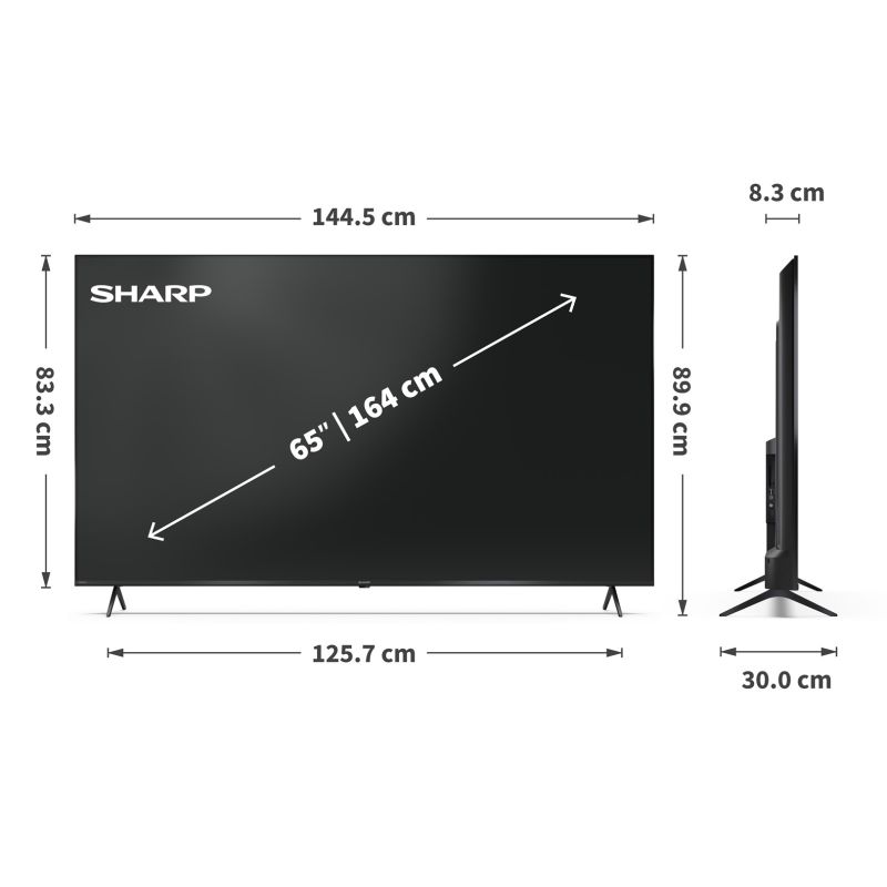 8. Sharp 65HP5265E 165,1 cm (65") 4K Ultra HD Smart TV mit WLAN, Schwarz