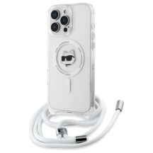 Karl Lagerfeld IML Choupette Head & Cord Magsafe Hülle für iPhone 16 Pro – transparent