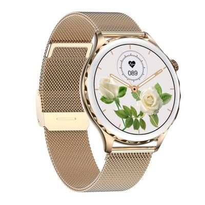 4. Rubicon RNCF02-2 Damen-Smartwatch Gold + Rosa Armband