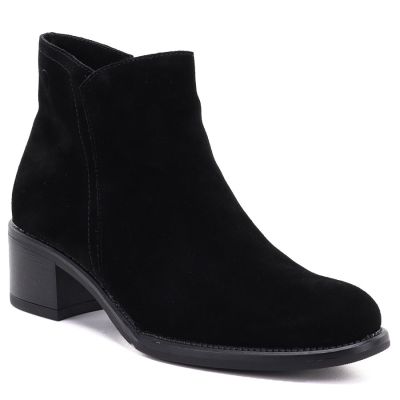 Schwarze Damen-Ankle-Boots aus Leder mit Blockabsatz, Sergio Leone BT-52-S