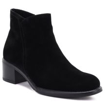 Schwarze Damen-Ankle-Boots aus Leder mit Blockabsatz, Sergio Leone BT-52-S