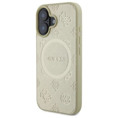 2. Guess Saffiano Peony Classic Logo MagSafe Hülle für iPhone 16 - Gold