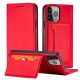 2. Magnet Card Case Hülle für iPhone 14 Pro Flip Cover Wallet Stand rot