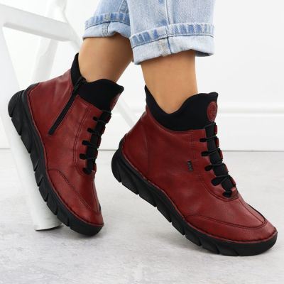 5. Gefütterte schwarze Damen-Ankle-Boots Rieker 55069-35