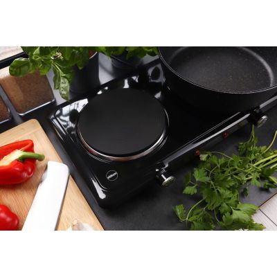 8. ELDOM Elektroherd mit zwei Kochstellen PG22, 2500 W, stufenlose Temperaturregelung, Plattendurchmesser 18,5 cm + 15,5 cm
