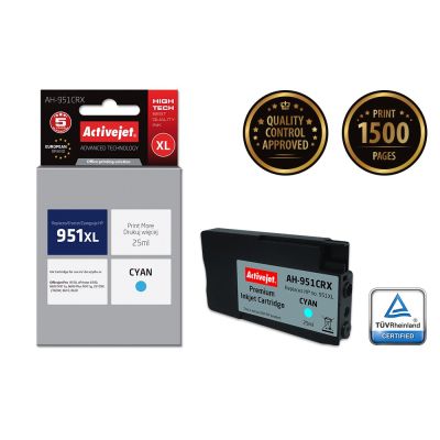 2. Activejet AH-951CRX Tinte (ersetzt HP 951XL CN046AE; Premium; 25 ml; blau)