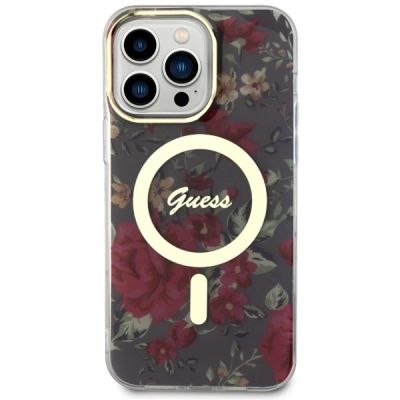 3. Guess GUHMP14XHCFWSA iPhone 14 Pro Max 6,7" grün/khaki Hardcase Flower MagSafe