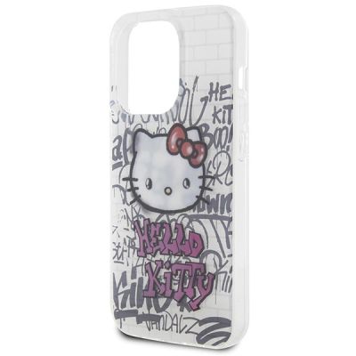 6. Hello Kitty IML Kitty On Bricks Graffiti Hülle für iPhone 14 Pro – weiß