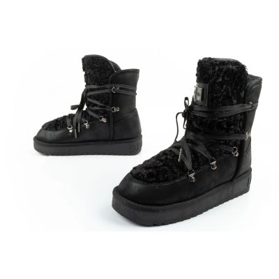 8. D.Franklin Damen Winter Schneestiefel, modisches Fellfutter, schwarz hoch