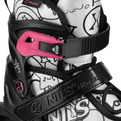 6. NH10907 4-in-1 Rollschuhe mit verlängerten Hockeykufen, Farbe Rosa, Größe S (31-34), Nils Extreme