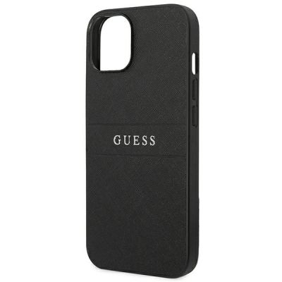 6. Guess Saffiano Strap Case für iPhone 14 Plus - Schwarz