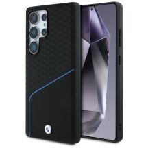 BMW Strukturierte und glatte MagSafe Lederhülle für Samsung Galaxy S25 Ultra - Schwarz