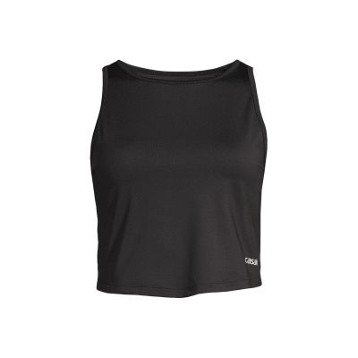 CASALL Laser Mesh Crop Top Schwarz