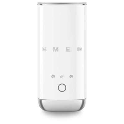 6. Smeg MFF02WHEU Milchaufschäumer Weiß im Stil der 50er Jahre (Milcherwärmung, Heiß- und Kaltaufschäumen)
