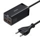 3. Baseus GaN3 Pro schnelles universelles GaN-Ladegerät 2 x USB Typ C / 2x USB 100W PD3.0, QC4.0+, AFC schwarz (CCGP000101)