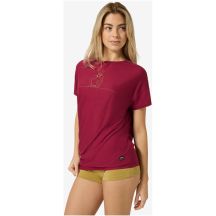 Damen-T-Shirt SUPER.NATURAL W Cat Yoga Loose Tee in Rot