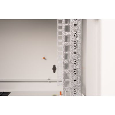 6. Digitus Unique 19" 7U Wand-Netzwerkschrank, 600 x 450 mm, Glastür, grau, ungeteilt, montiert, 100 kg
