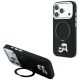 Karl Lagerfeld mit Ringständer 360° Karl & Choupette Köpfe Pin MagSafe Hülle für iPhone 18 Pro Max / 17 Pro Max - Schwarz
