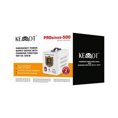 2. KEMOT PROsinus-500 Notstromversorgung, reiner Sinuswellenwandler mit Ladefunktion 12 V/230 V 500 VA/300 W