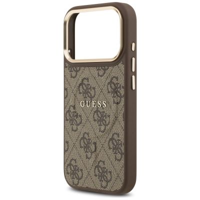 6. Guess 4G PU Classic Logo MagSafe Case für iPhone 17 Pro - Braun