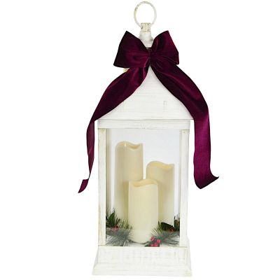 2. LED-Adventslaterne, 60 cm, 3 Kerzen, weiß