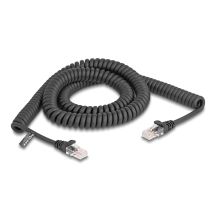 DeLOCK Spiralkabel RJ45 Stecker auf Stecker Cat.5e 3m Schwarz