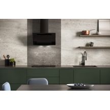 MAAN Vertikale Eco Duo Glashaube, schwarze Glasfront, 60 cm breit.