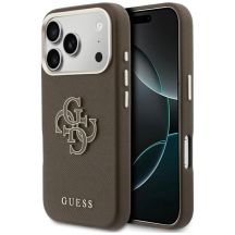 Guess FW Resin Logo Hülle für iPhone 17 Pro Max - Braun