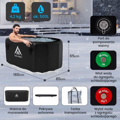 3. Extralink Eisbadewanne | Badewanne zum Schwimmen | 160 x 85 x 65 cm
