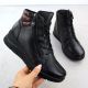 2. Schwarze Damen-Lederstiefeletten mit Keilabsatz Vinceza 39963
