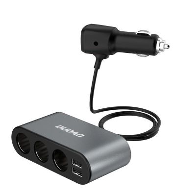 3. Dudao Autoladegerät 2x USB / 3x Zigarettenanzünder-Splitter schwarz (R1Pro schwarz)