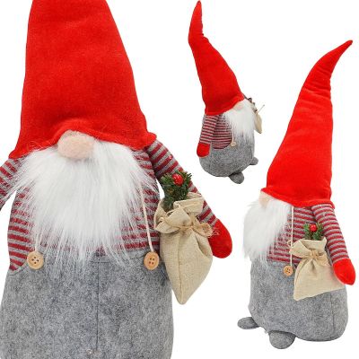 6. Dekorativer Weihnachtsmann, 50 cm, Junge mit Tasche und Beeren
