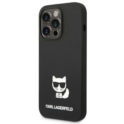 2. Karl Lagerfeld KLHCP14LSLCTBK iPhone 14 Pro 6.1" Hardcase schwarz / schwarzer Choupette Body aus Silikon