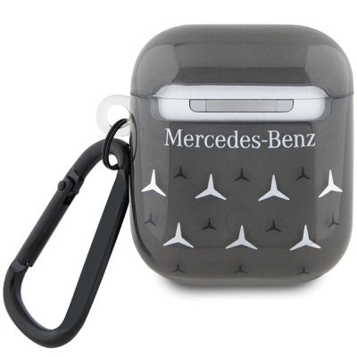 2. Mercedes MEA28DPMGS AirPods 1/2 Hülle schwarz/schwarz großes Sternmuster
