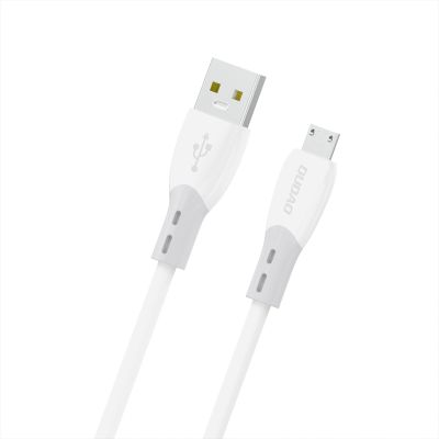 Dudao L25SM 3 A USB-A - Micro-USB-Kabel mit weichem Silikongeflecht, 1 m - weiß