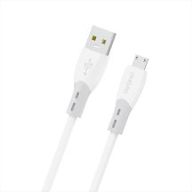 Dudao L25SM 3 A USB-A - Micro-USB-Kabel mit weichem Silikongeflecht, 1 m - weiß
