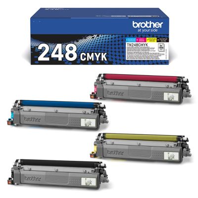 3. Brother TN-248VAL Tonerkartusche, 4 Stück, Original Schwarz, Cyan, Magenta, Gelb
