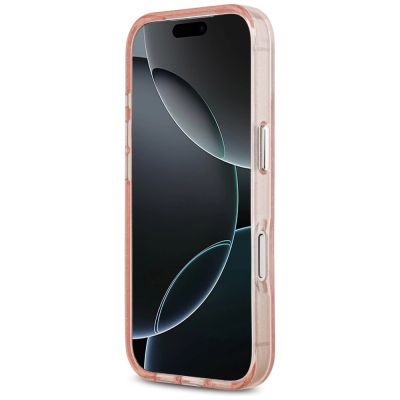 5. Karl Lagerfeld IML Glitter Karl & Choupette Heads Logo MagSafe Hülle für iPhone 17 Pro - Pink