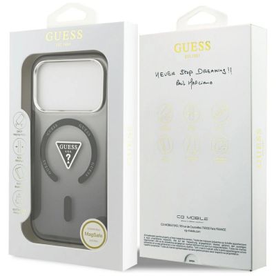 8. Guess IML Gradient Triangle Logo MagSafe Hülle für iPhone 17 Pro - Schwarz