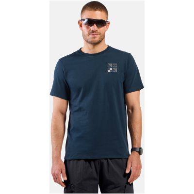 Herren-T-Shirt mit kurzen Ärmeln ODLO T-shirt crew neck s/s COTTON BLEND ODLO FLAGS marineblau