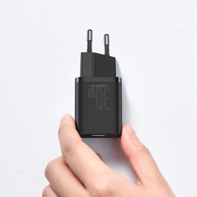 13. Baseus Super Si 1C Schnellladegerät USB Typ C 30W Power Delivery Quick Charge schwarz (CCSUP-J01)