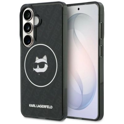 Karl Lagerfeld IML Repeated Choupette MagSafe Hülle für Samsung Galaxy S26 - Schwarz