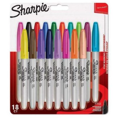 Sharpie Fine Marker, 18 Stück, feine Spitze, mehrfarbig
