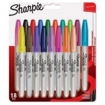 Sharpie Fine Marker, 18 Stück, feine Spitze, mehrfarbig