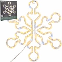 DEKORATIVER HÄNGE-SCHNEEFLOCKE 32,5 CM 100LED TRIMER WARMWEISS